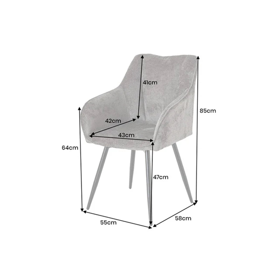 Scaun dining rotativ gri din chenille Avignon