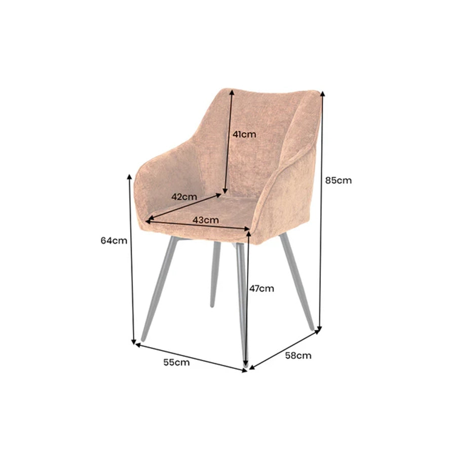 Scaun dining rotativ maro din chenille Avignon