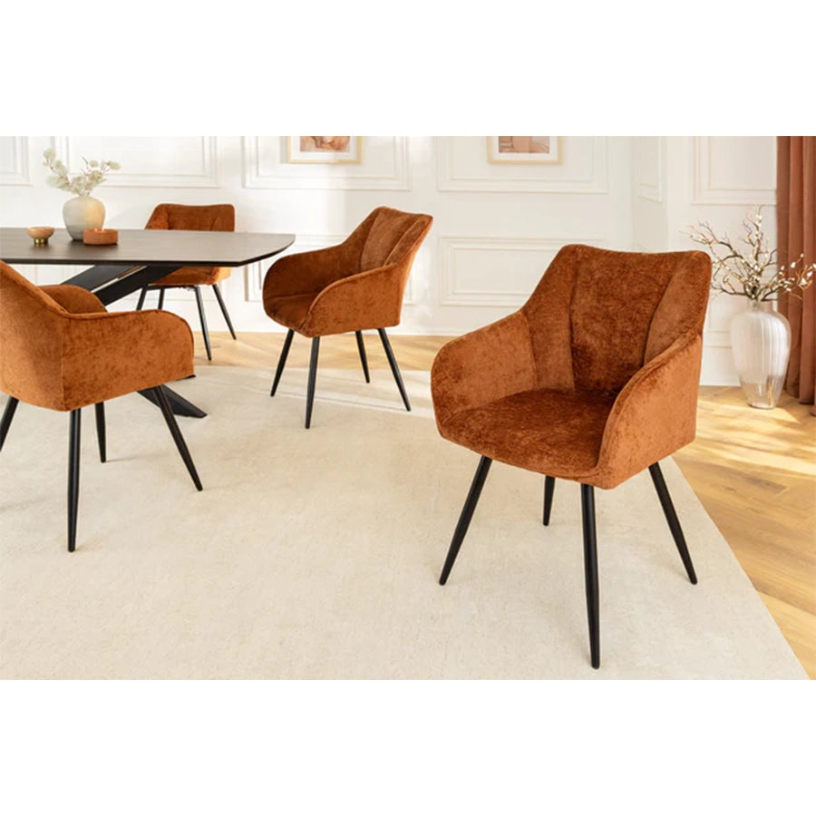 Scaun dining rotativ maro din chenille Avignon