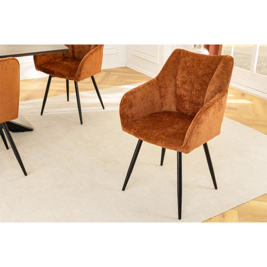 Scaun dining rotativ maro din chenille Avignon