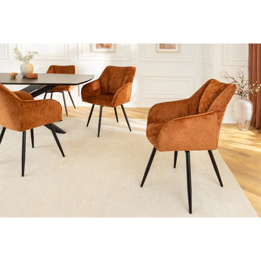 Scaun dining rotativ maro din chenille Avignon