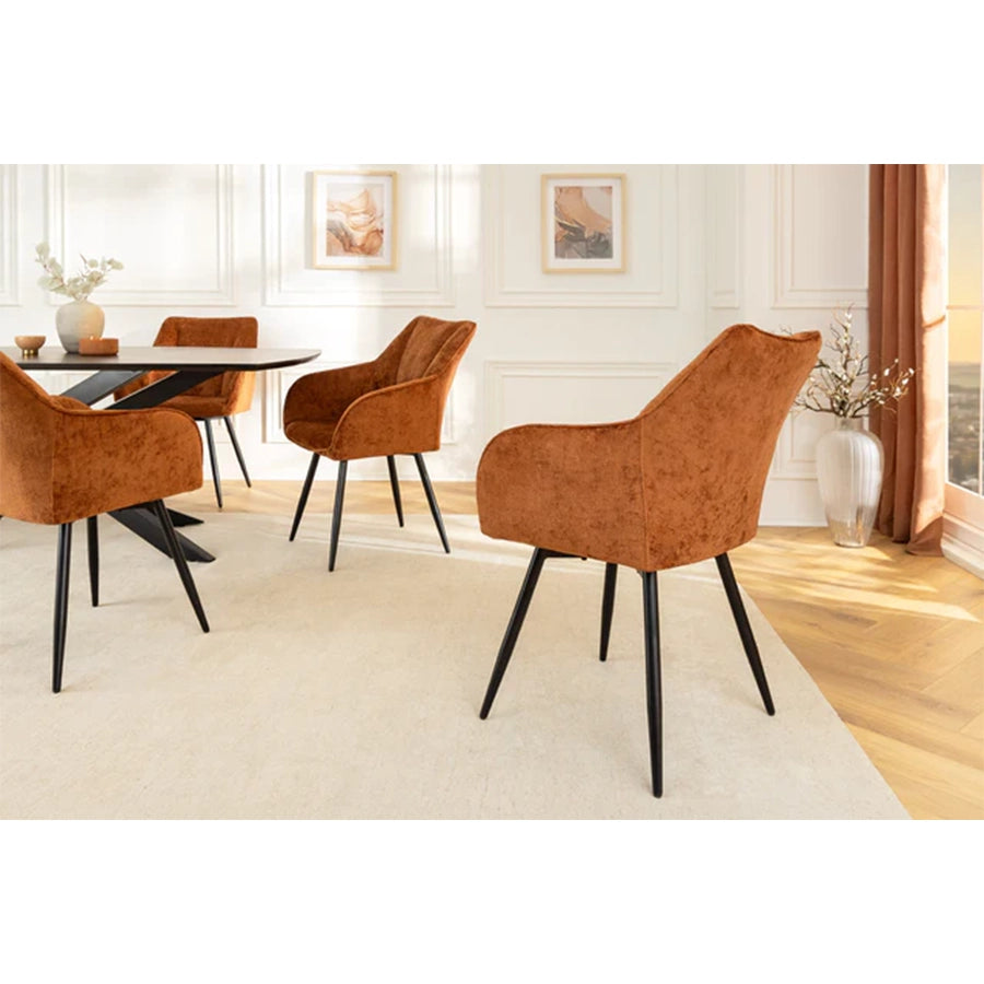 Scaun dining rotativ maro din chenille Avignon