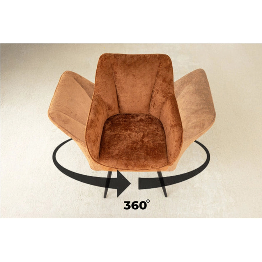 Scaun dining rotativ maro din chenille Avignon