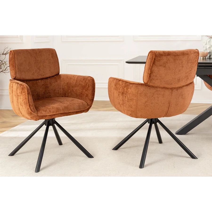 Scaun dining rotativ maro din chenille Unique