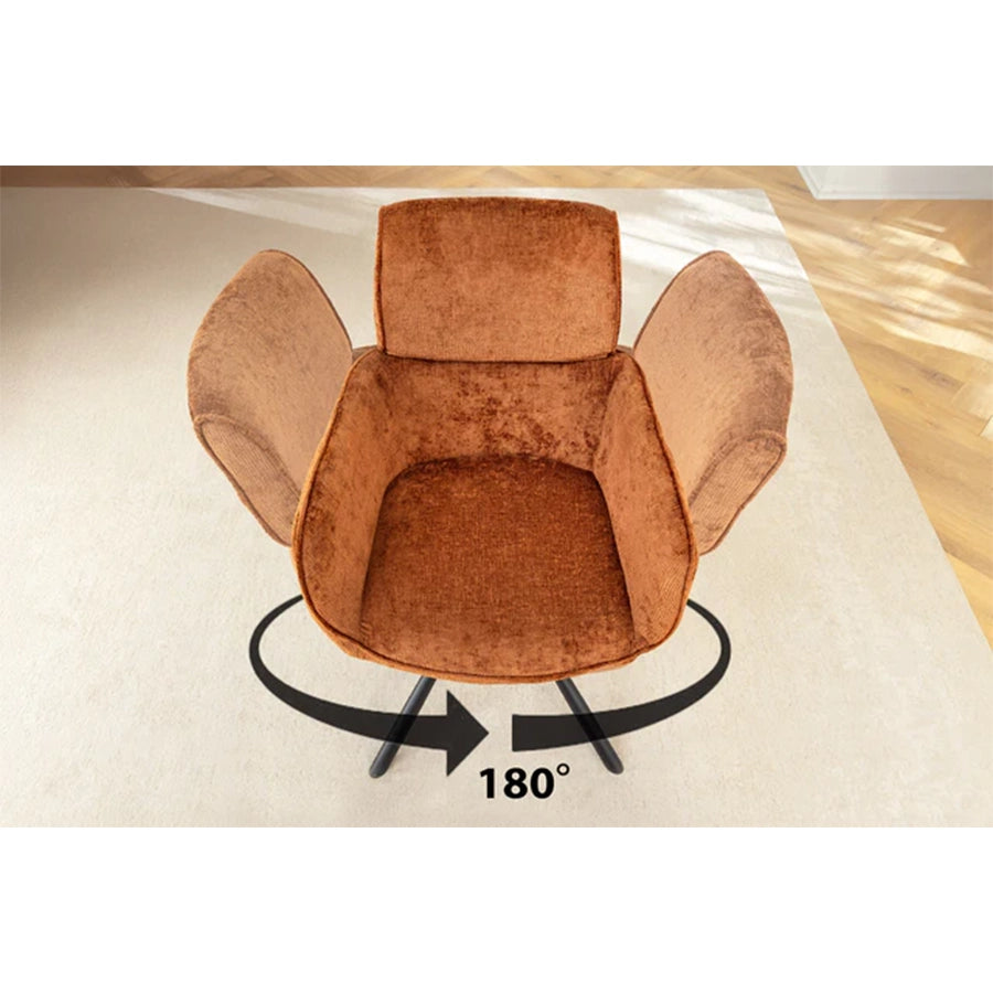 Scaun dining rotativ maro din chenille Unique