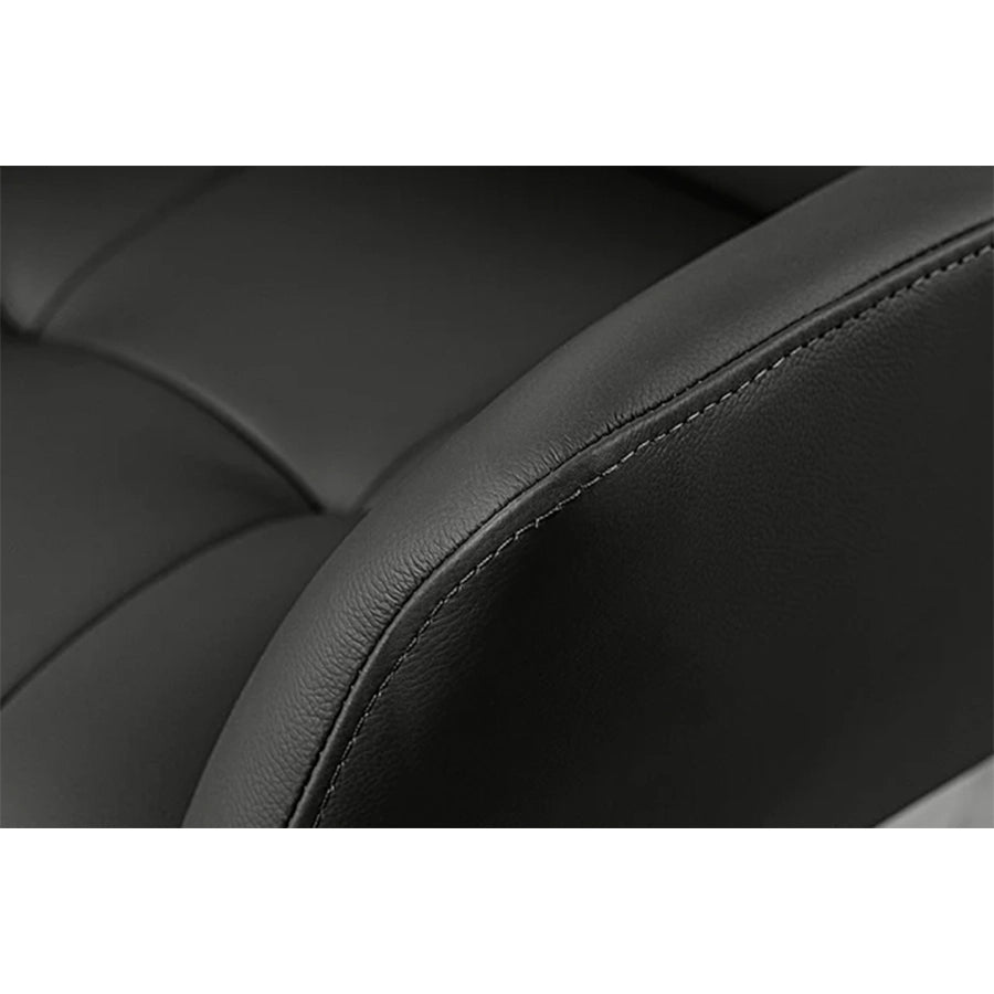 Scaun dining rotativ negru din piele Signature