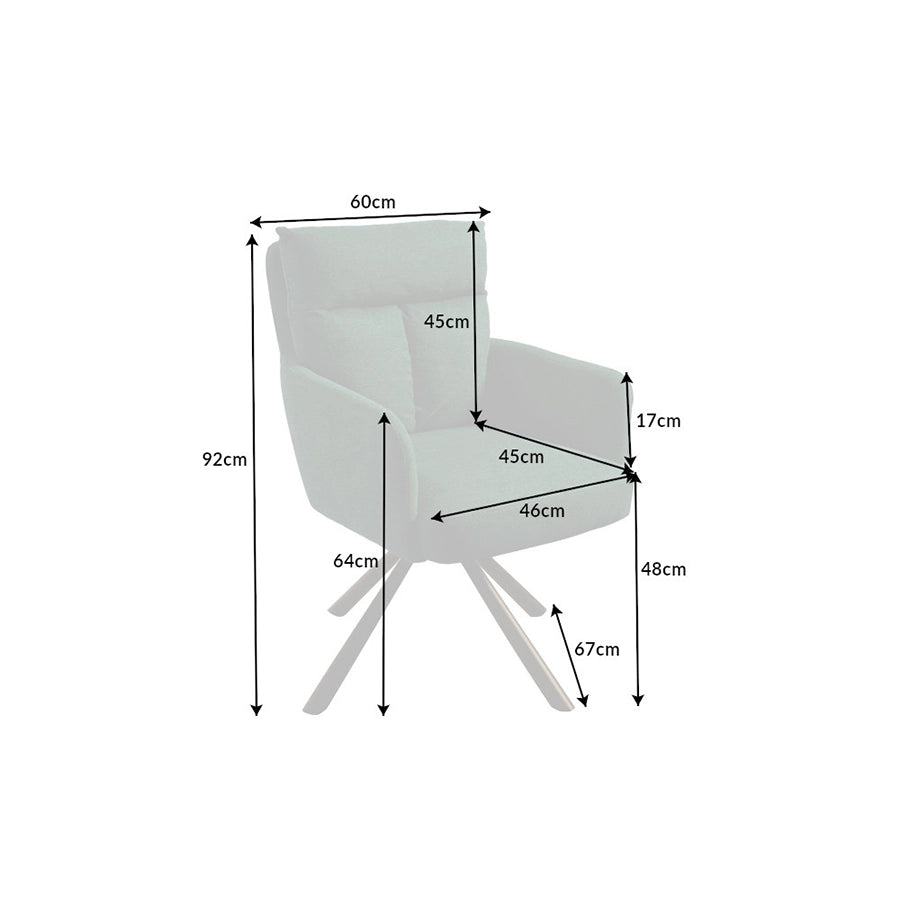 Scaun dining rotativ verde Big George Invicta Interior