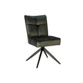 Scaun dining rotativ verde din catifea Lugano