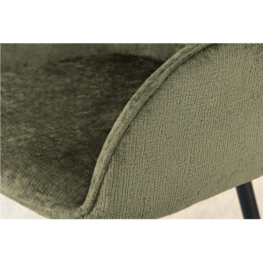 Scaun dining rotativ verde din chenille Avignon