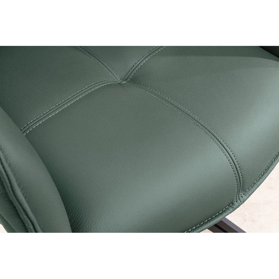 Scaun dining rotativ verde din piele Euphoria