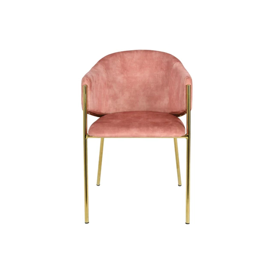 Scaun dining roz din catifea Noblesse