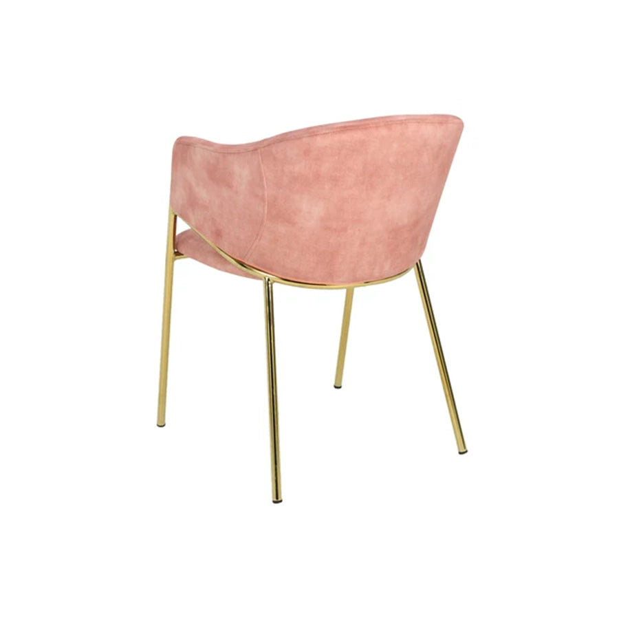 Scaun dining roz din catifea Noblesse