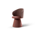 Scaun dining roz rotativ din catifea Inez