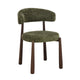 Scaun dining verde cu picioare cu aspect de nuc Durres