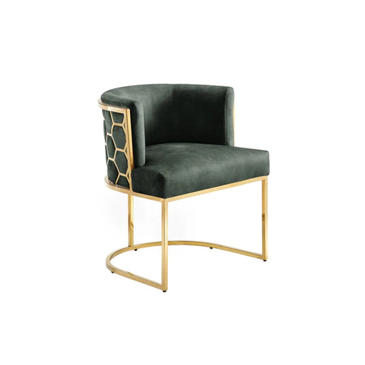 Scaun dining verde din catifea Elegance