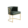 Scaun dining verde din catifea Elegance