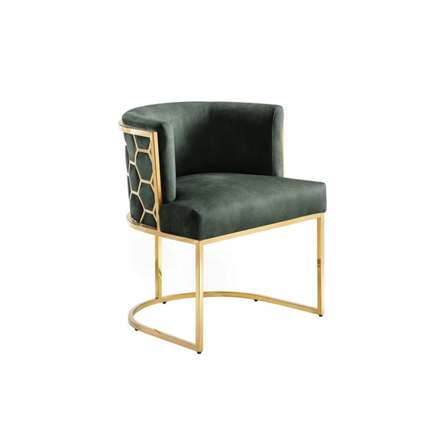 Scaun dining verde din catifea Elegance