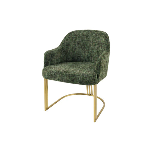 Scaun dining verde din chenille Extravagancia
