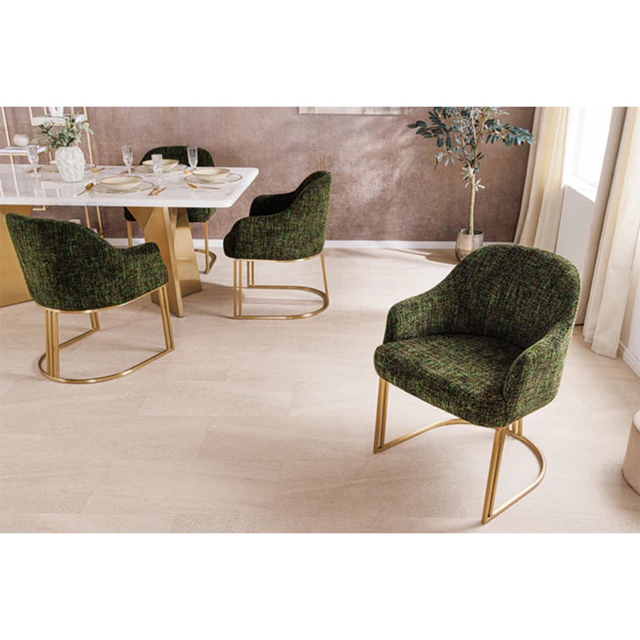 Scaun dining verde din poliester Extravagancia