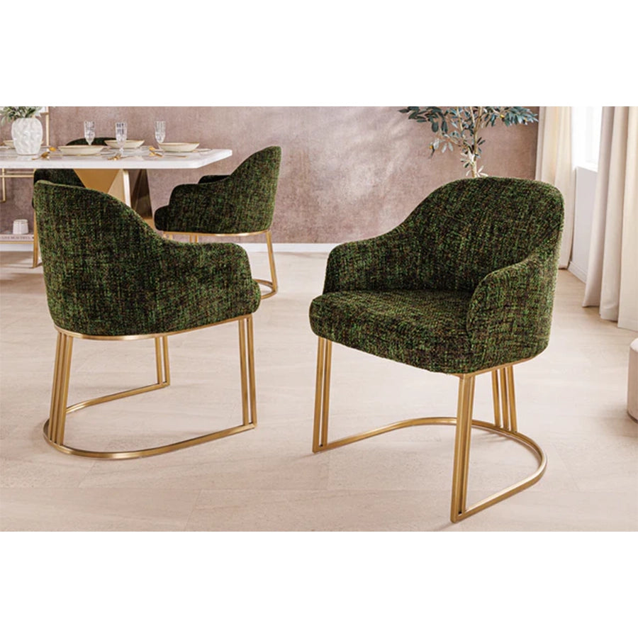 Scaun dining verde din poliester Extravagancia