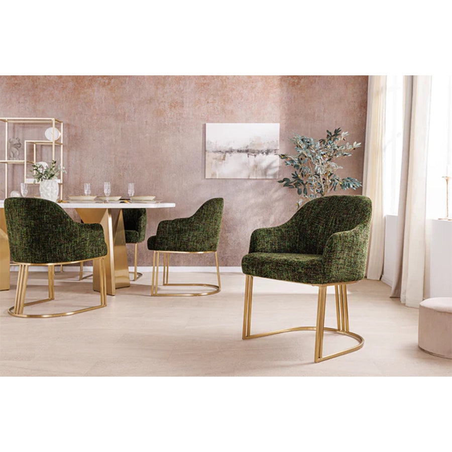 Scaun dining verde din poliester Extravagancia
