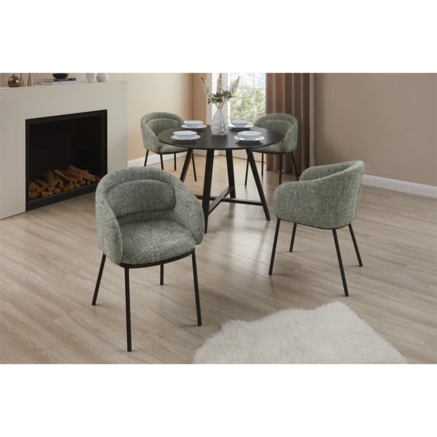 Scaun dining verde din poliester Florenz