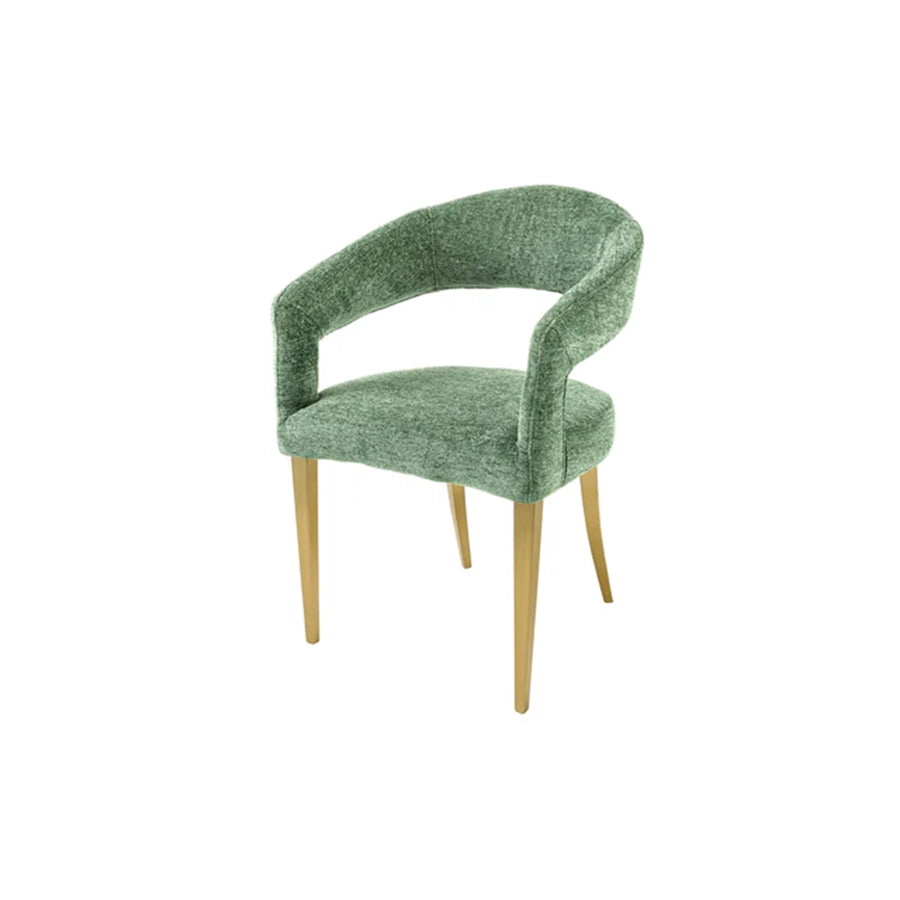 Scaun dining verde din textil Boutique