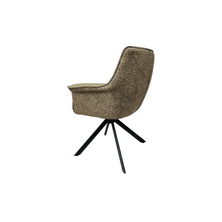 Scaun grej rotativ din piele si textil Le Grand