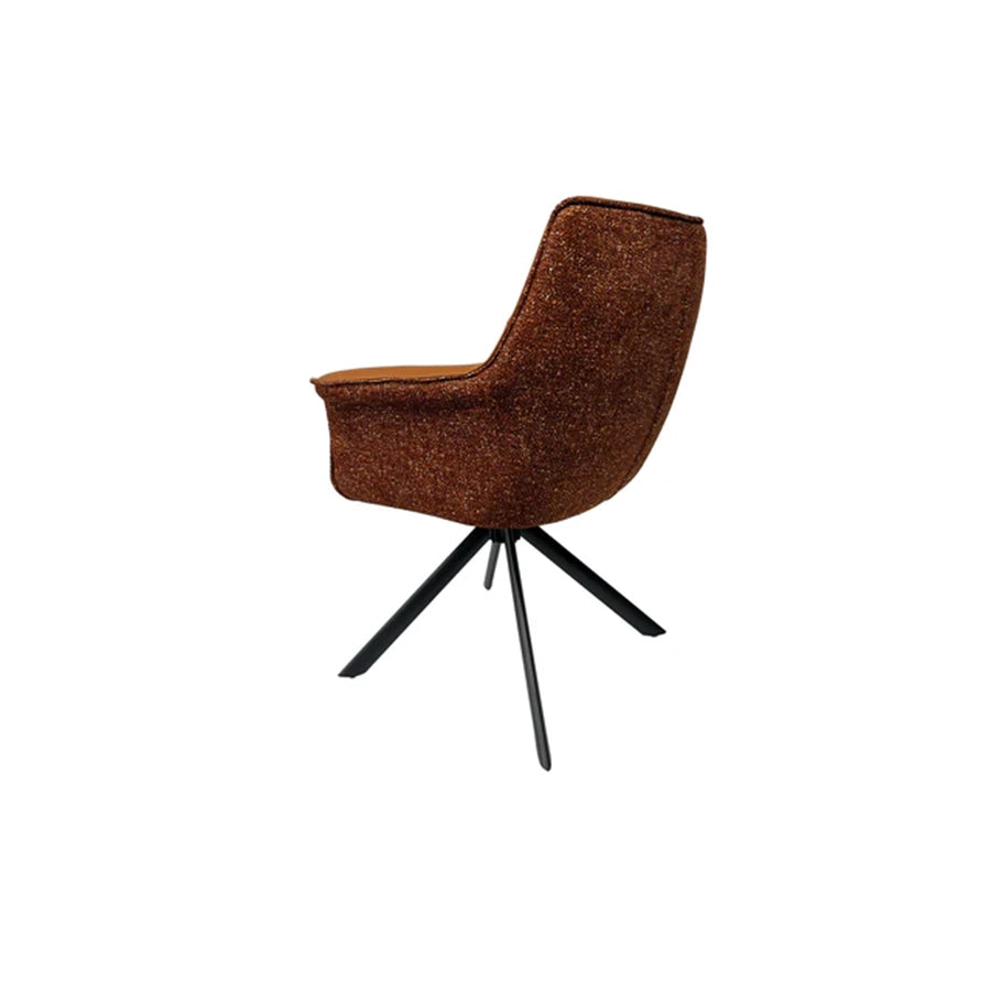 Scaun maro rotativ din piele si textil Le Grand