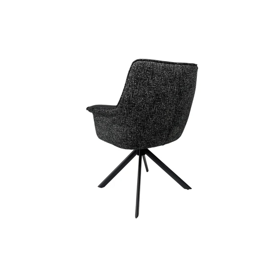 Scaun negru rotativ din piele si textil Le Grand