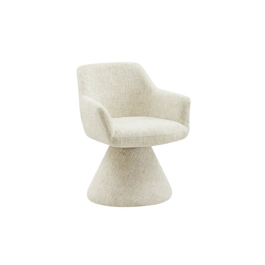 Scaun rotativ bej din chenille Ambiento