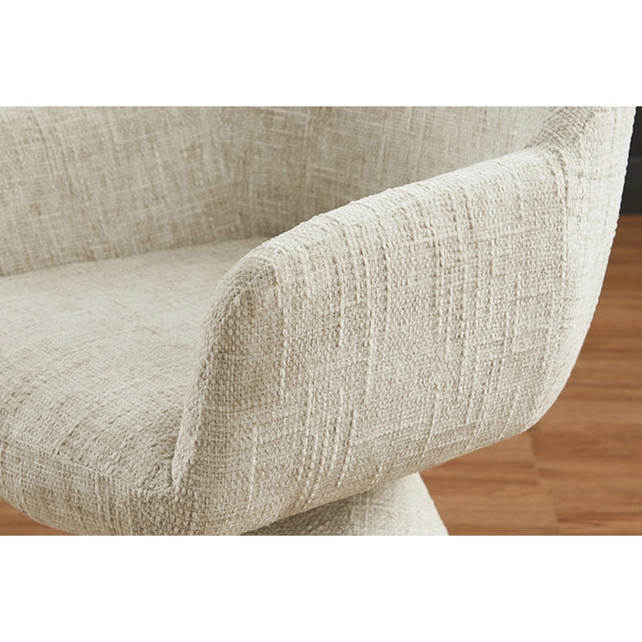 Scaun rotativ bej din chenille Ambiento