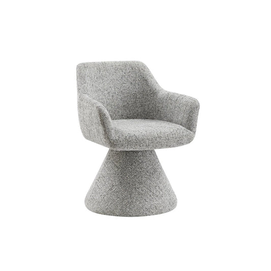 Scaun rotativ gri din chenille Ambiento