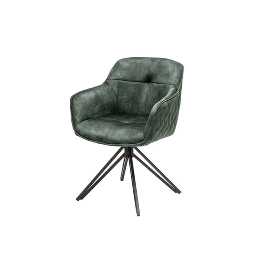 Scaun rotativ verde inchis din catifea Euphoria Invicta Interior