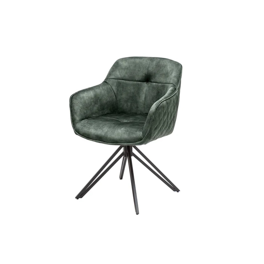Scaun rotativ verde inchis din catifea Euphoria Invicta Interior