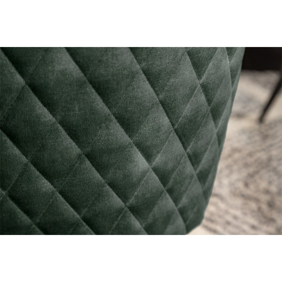 Scaun rotativ verde inchis din catifea Euphoria Invicta Interior