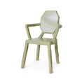 Scaun verde din lemn cu spatar geometric Cameo