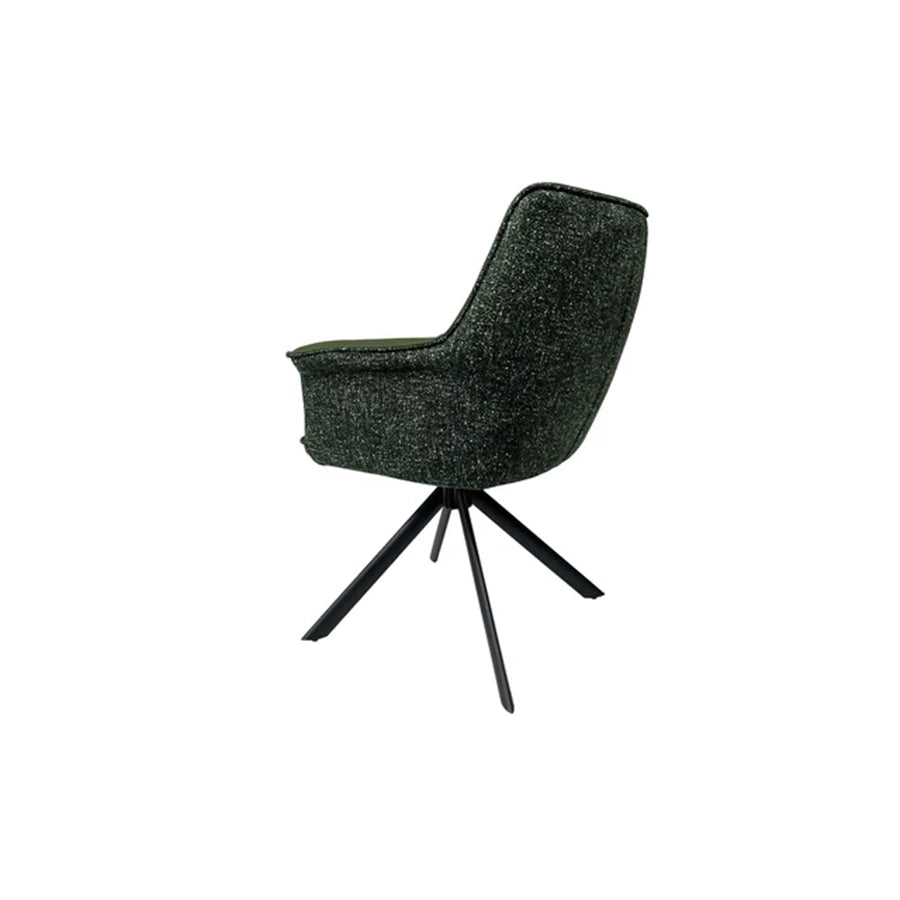 Scaun verde rotativ din piele si textil Le Grand