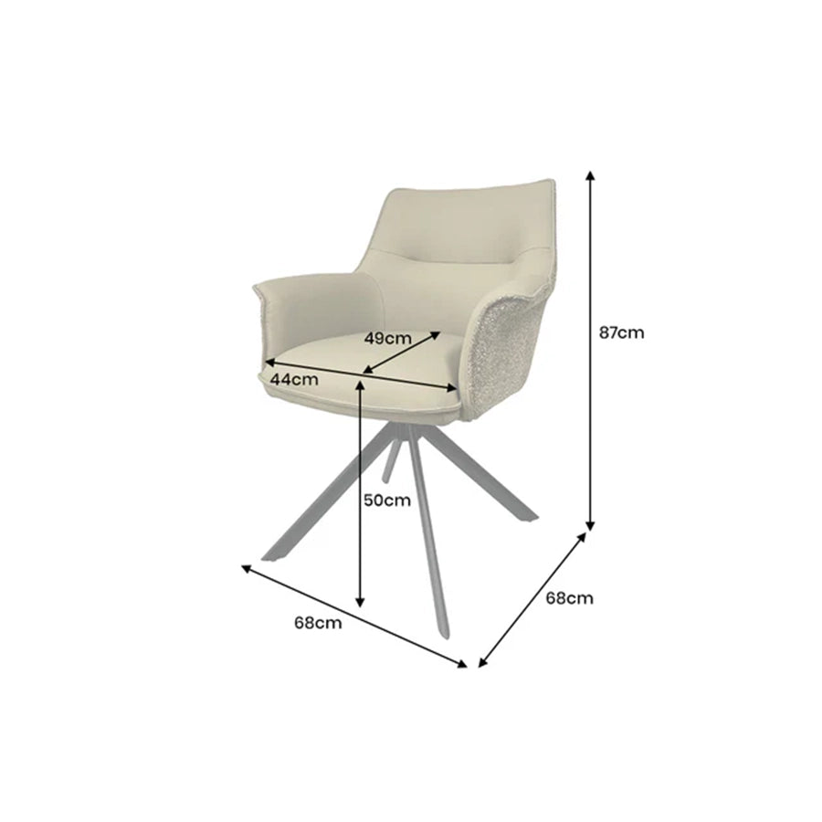 Scaun verde rotativ din piele si textil Le Grand