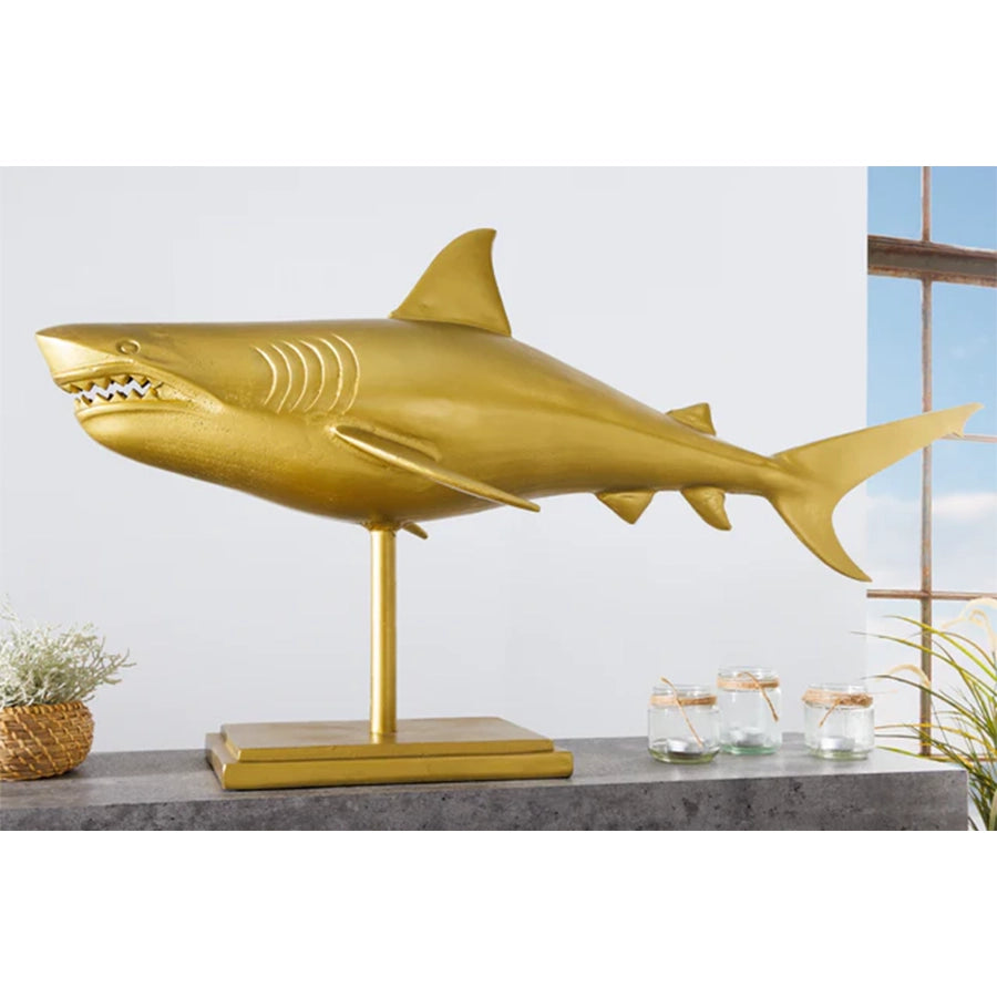 Sculptura gold din aluminiu 100 cm Hai