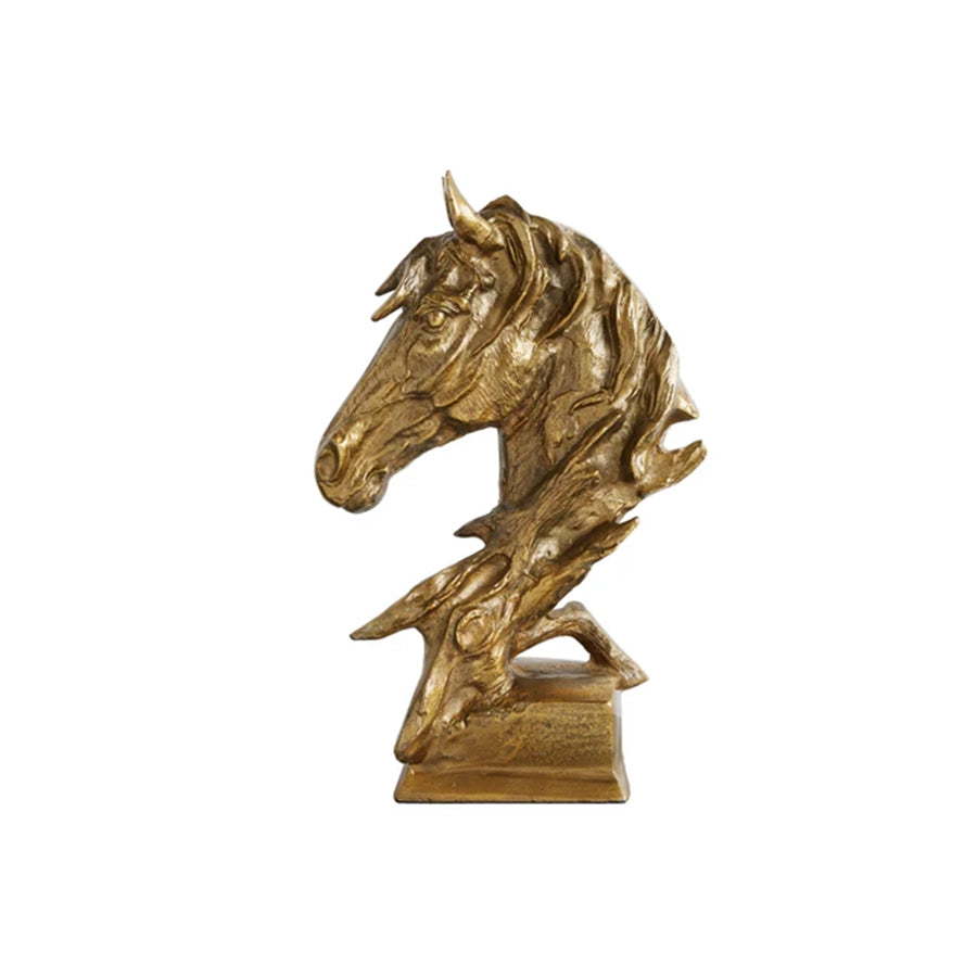 Sculptura gold din aluminiu 40 cm Caballo
