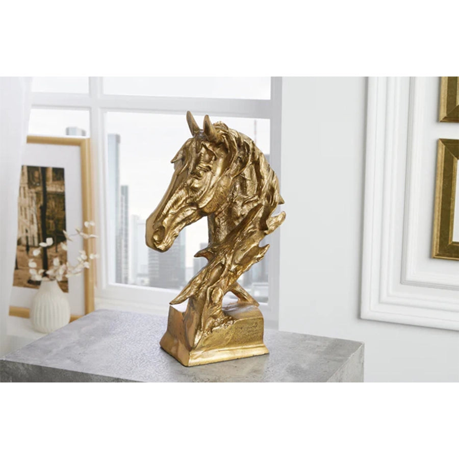Sculptura gold din aluminiu 40 cm Caballo