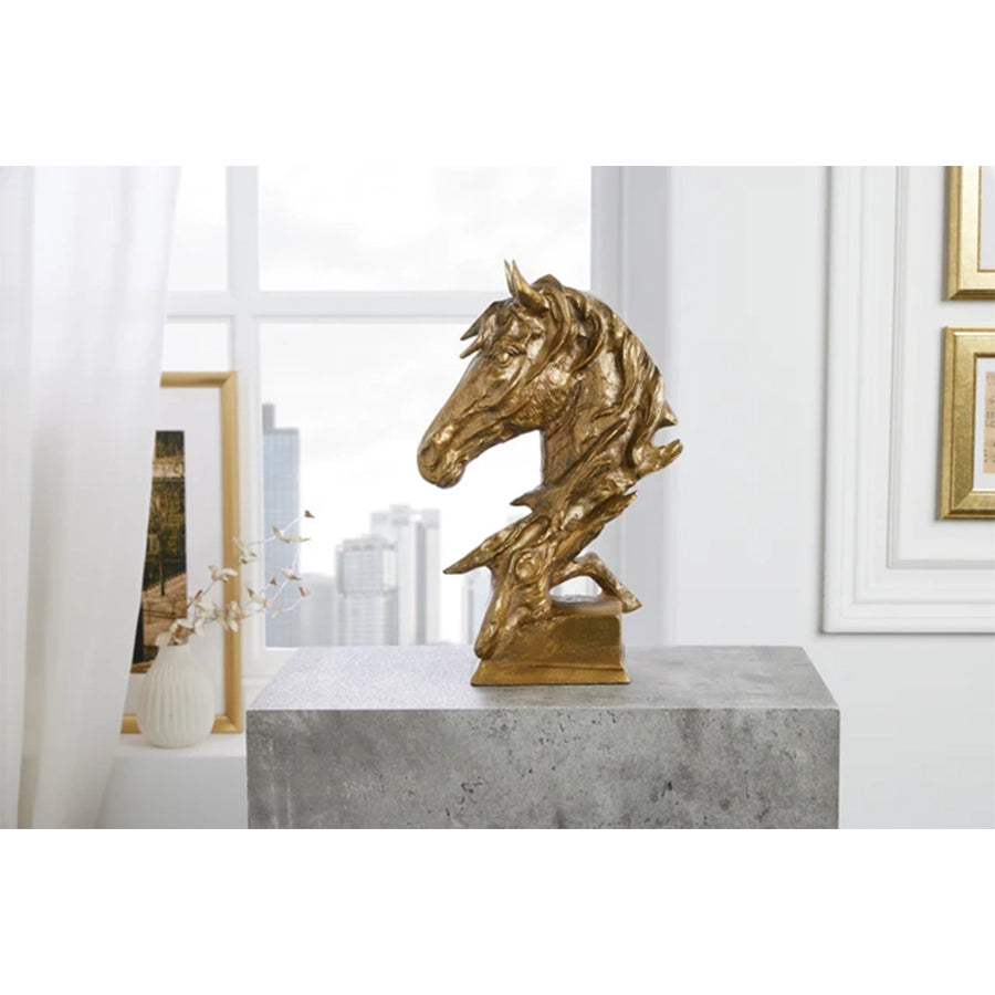 Sculptura gold din aluminiu 40 cm Caballo