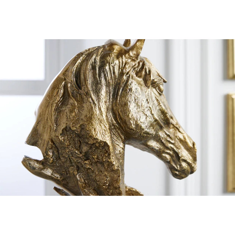 Sculptura gold din aluminiu 40 cm Caballo