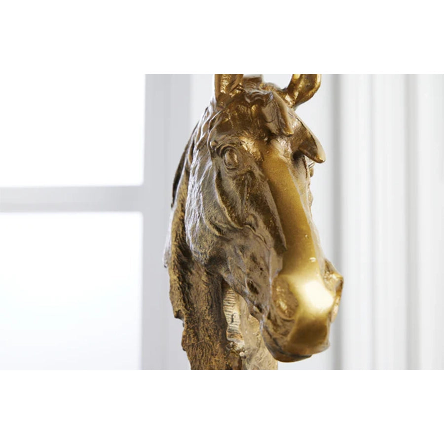 Sculptura gold din aluminiu 40 cm Caballo