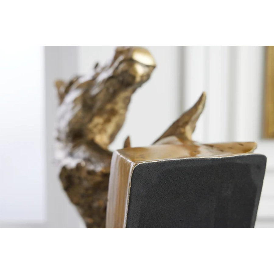Sculptura gold din aluminiu 40 cm Caballo