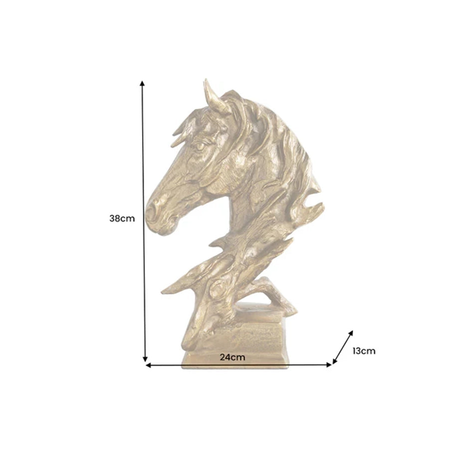 Sculptura gold din aluminiu 40 cm Caballo