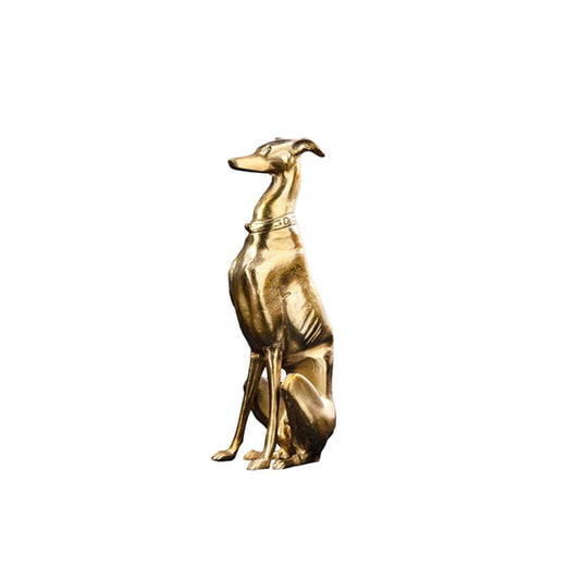 Sculptura gold din metal Greyhound