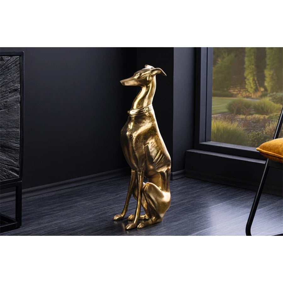 Sculptura gold din metal Greyhound