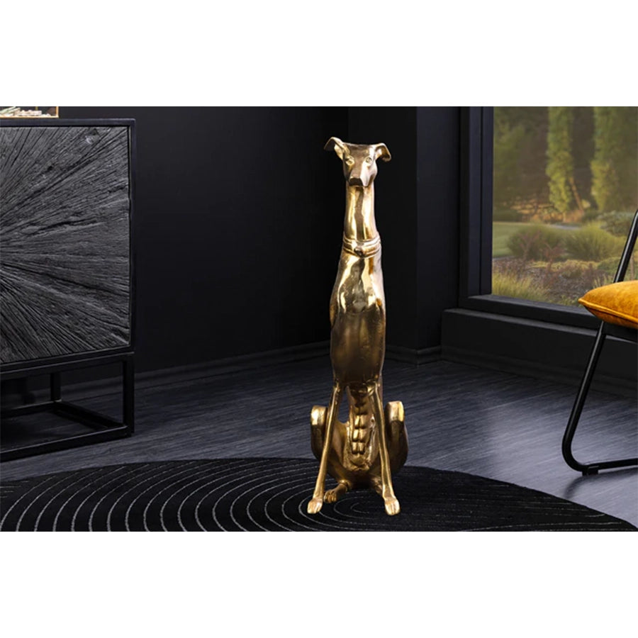 Sculptura gold din metal Greyhound